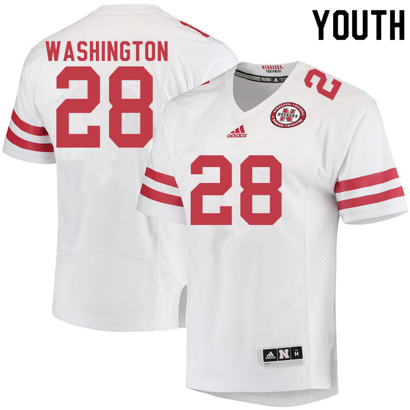 Youth #28 Maurice Washington Nebraska Cornhuskers College Football Jerseys Sale-White